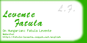levente fatula business card